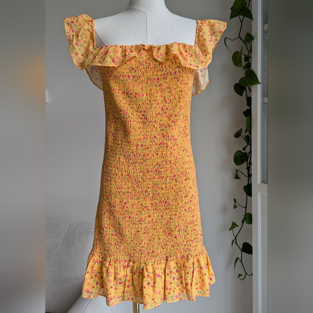 Lovers & Friends Cendall Dress Golden Rod Ditsy - Picture 5 of 10